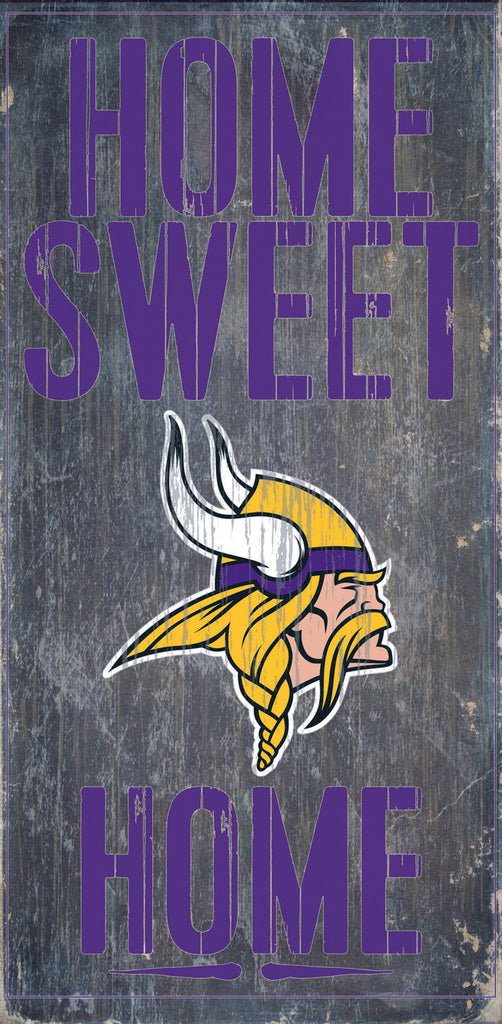 Minnesota Vikings Wood Sign Home Sweet Home 6"x12"