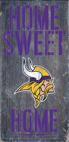 Minnesota Vikings Wood Sign Home Sweet Home 6"x12"