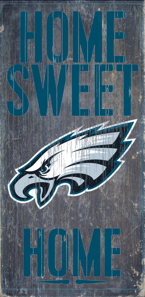 Philadelphia Eagles Wood Sign Home Sweet Home 6"x12"