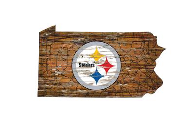 Pittsburgh Steelers Sign Wood 24 Inch State Wall Art Design