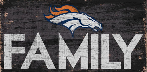 Denver Broncos Sign Wood 12x6 Family Design Special Order