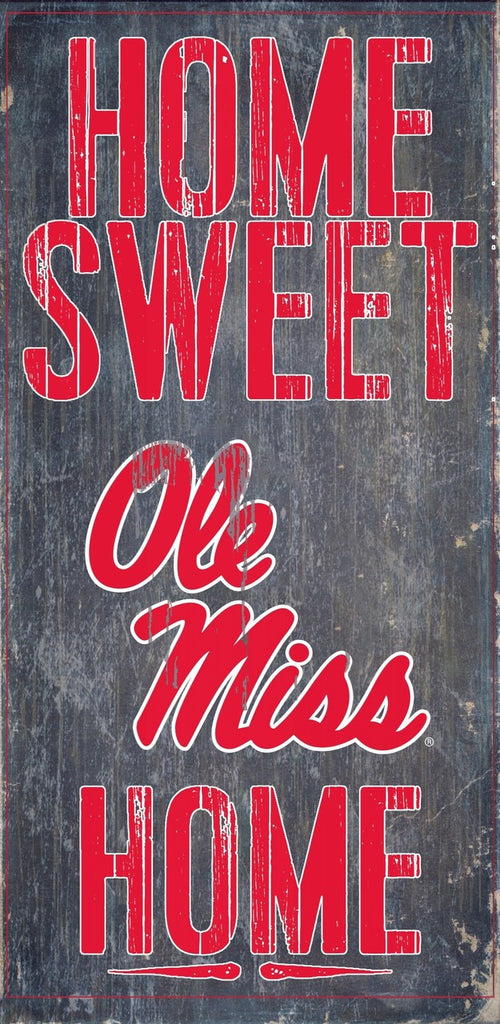 Ole Miss Rebels Wood Sign Home Sweet Home 6x12 Special Order