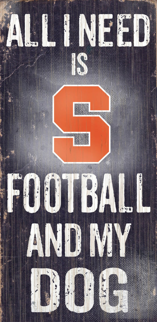 Syracuse Orangemen Wood Sign Football and Dog 6x12 Special Order