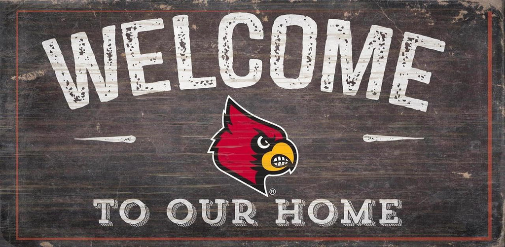 Louisville Cardinals Sign Wood 6x12 Welcome To Our Home Design Special Order