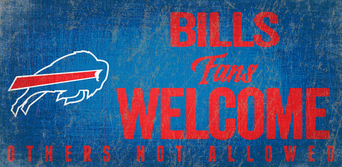 Buffalo Bills Wood Sign Fans Welcome 12x6