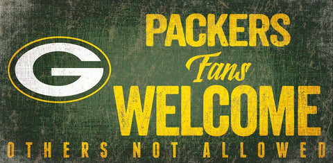 Green Bay Packers s Wood Sign Fans Welcome 12x6