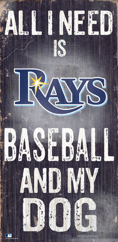 Tampa Bay Rays Sign Wood 6x12 Baseball and Dog Design Special Order
