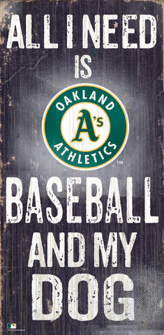 Oakland Athletics Sign Wood 6x12 Baseball and Dog Design Special Order