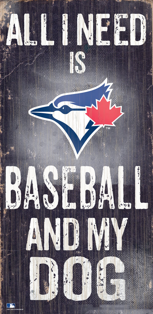 Toronto Blue Jays Sign Wood 6x12 Baseball and Dog Design Special Order