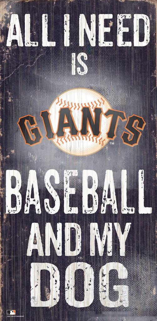 San Francisco Giants Sign Wood 6x12 Baseball and Dog Design