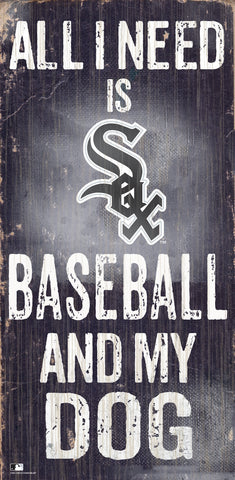 Chicago White Sox Sign Wood 6x12 Baseball and Dog Design Special Order