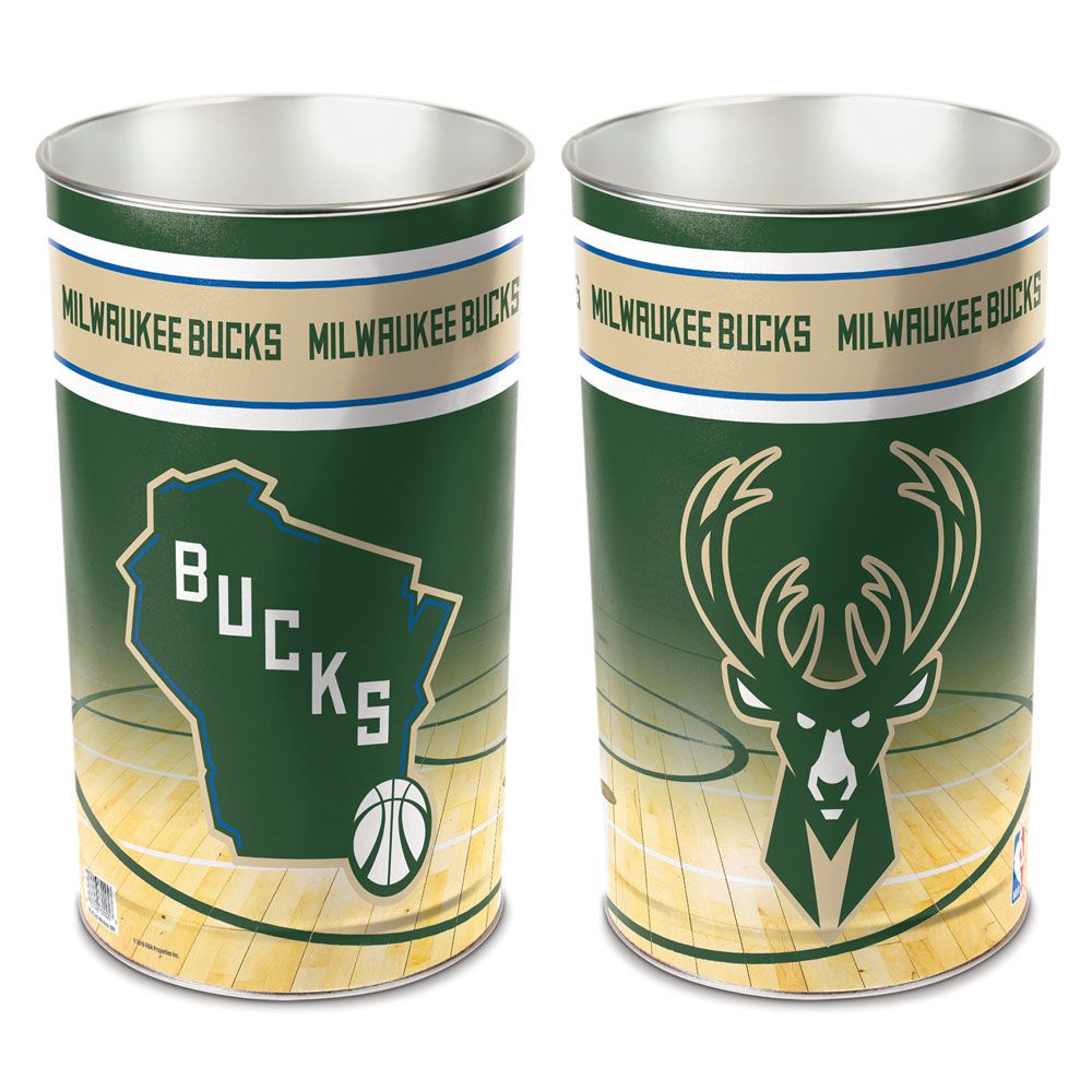 Milwaukee Bucks Wastebasket 15 Inch Periodic Restock