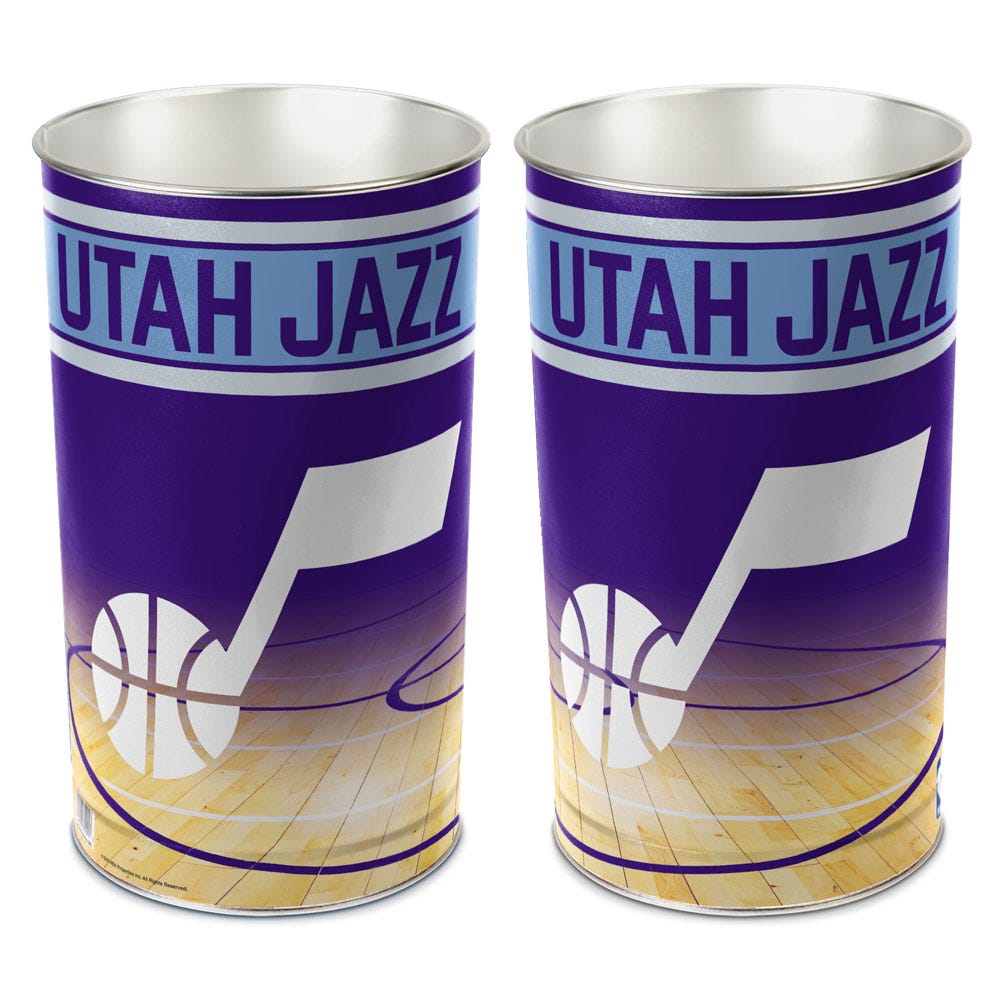 Utah Jazz Wastebasket 15 Inch Periodic Restock