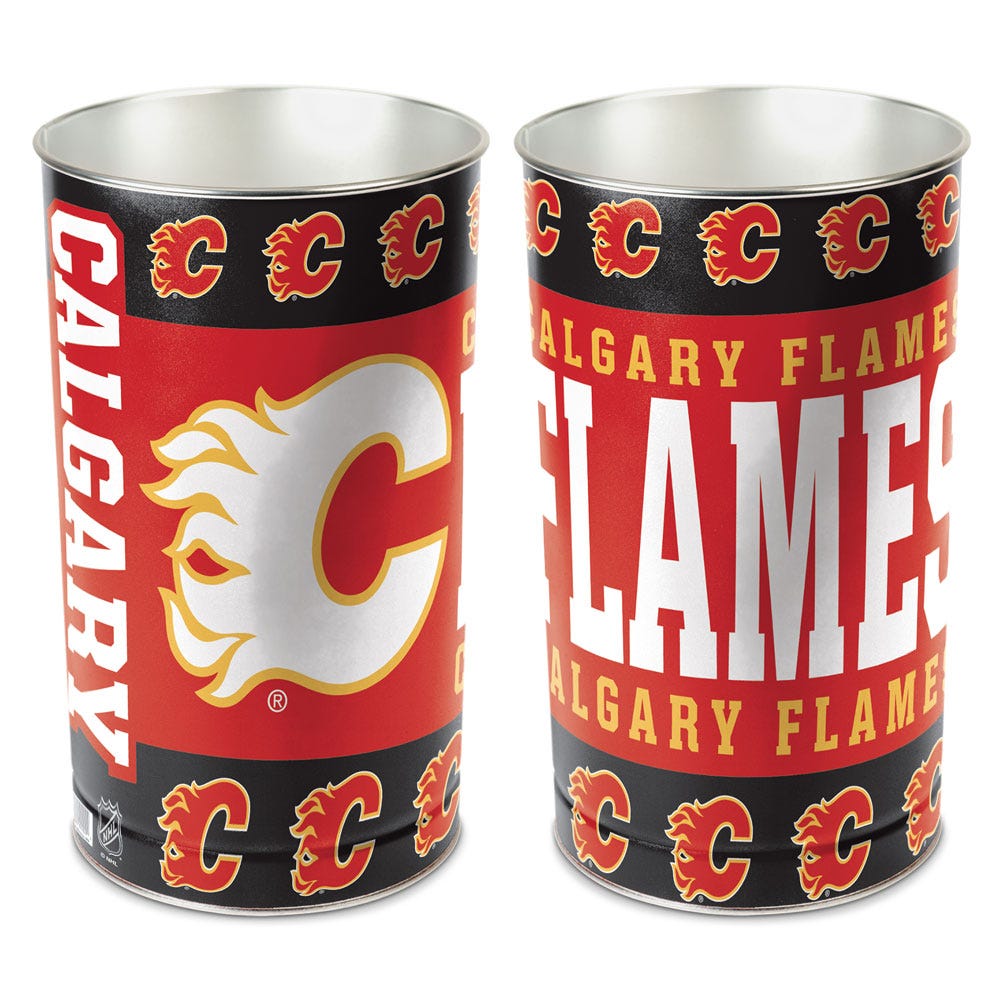 Calgary Flames Wastebasket 15 Inch Periodic Restock
