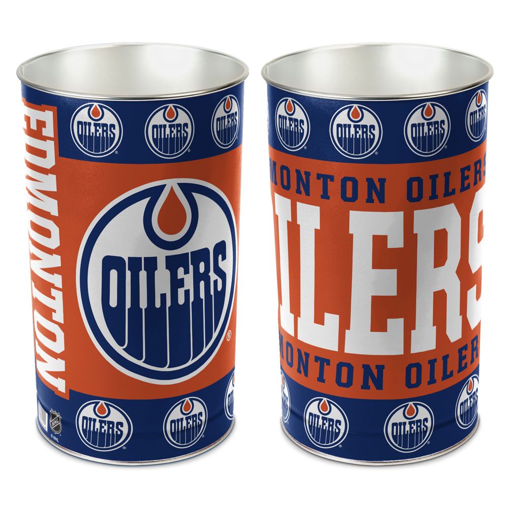 Edmonton Oilers Wastebasket 15 Inch Periodic Restock