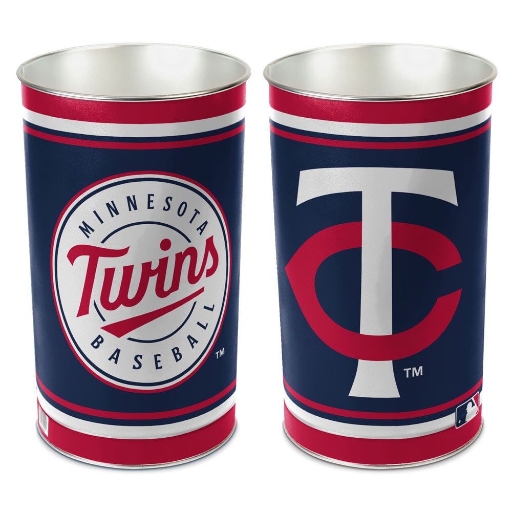 Minnesota Twins Wastebasket 15 Inch Periodic Restock
