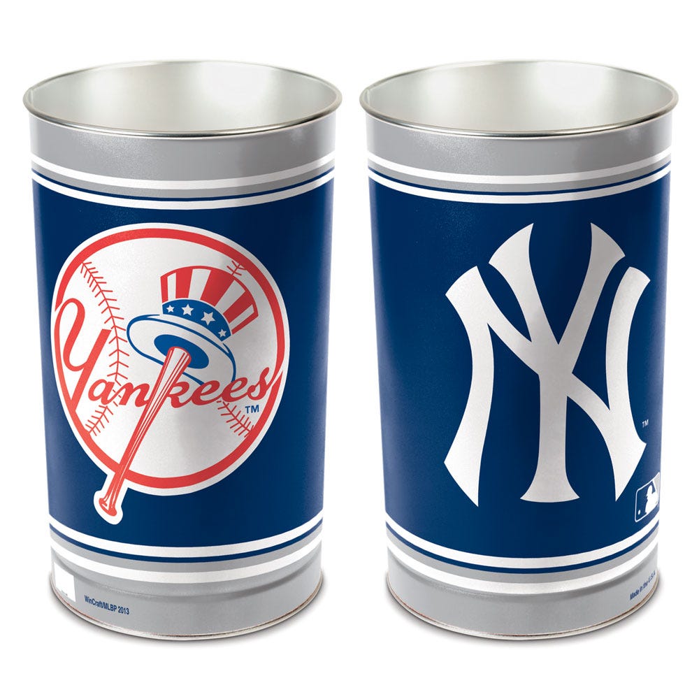 New York Yankees Wastebasket 15 Inch Periodic Restock