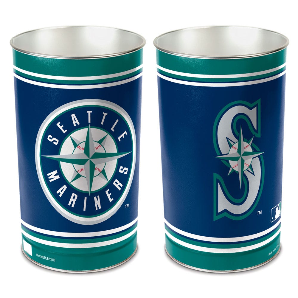 Seattle Mariners Wastebasket 15 Inch Periodic Restock