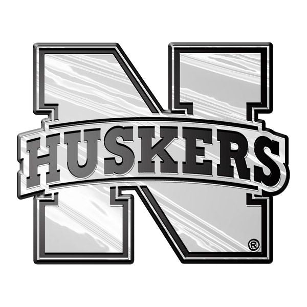 Nebraska Cornhuskers Auto Emblem Silver