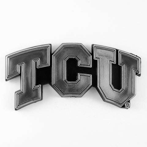 Texas Christian Horned Frogs Auto Emblem Silver Chrome