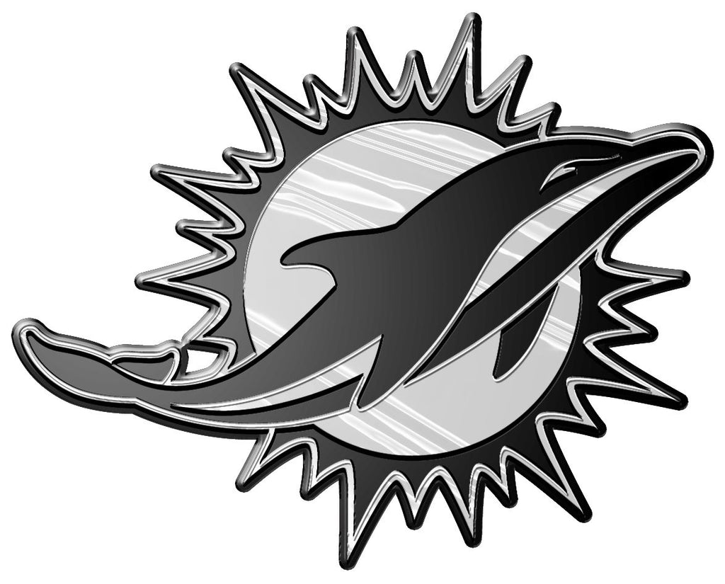 Miami Dolphins Auto Emblem Silver
