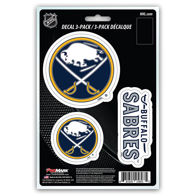 Buffalo Sabres Decal Die Cut Team 3 Pack