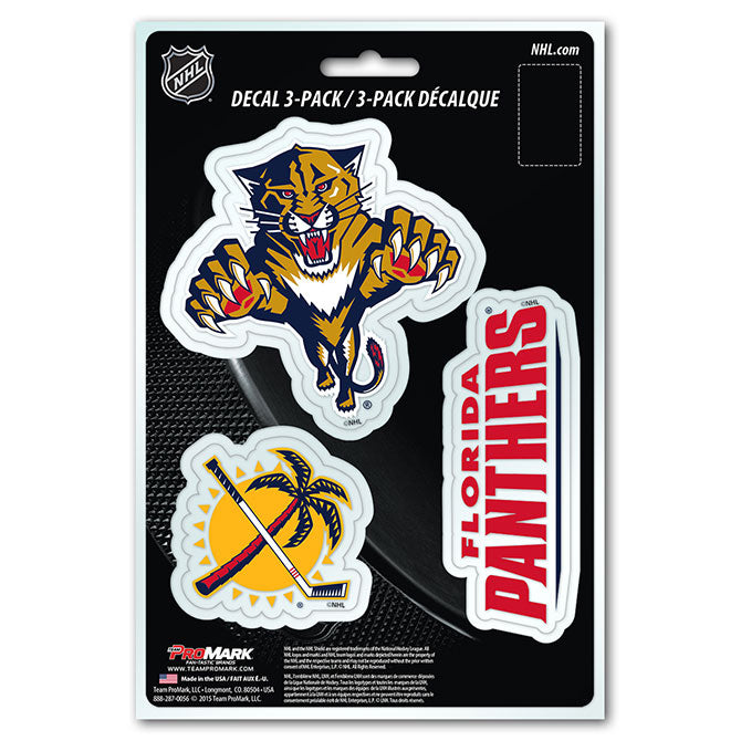 Florida Panthers Decal Die Cut Team 3 Pack Special Order