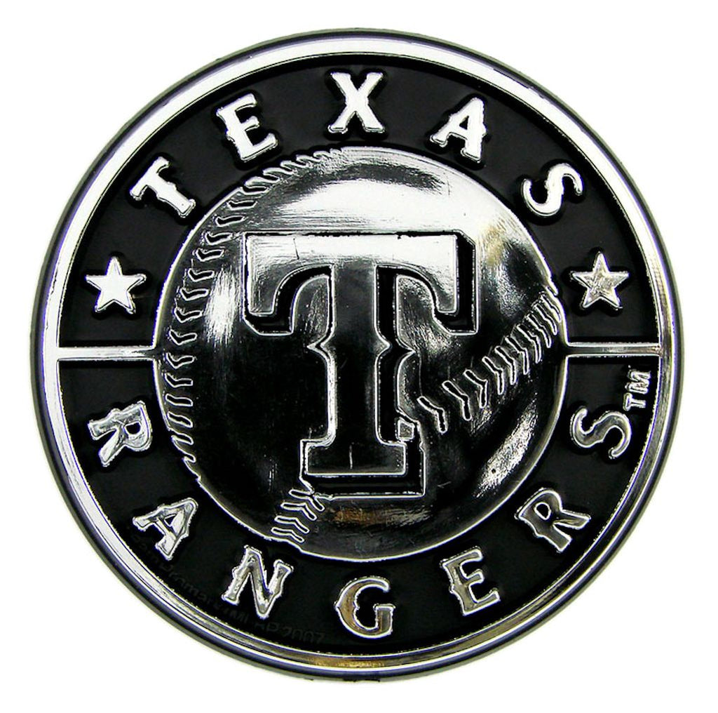 Texas Rangers Auto Emblem Silver
