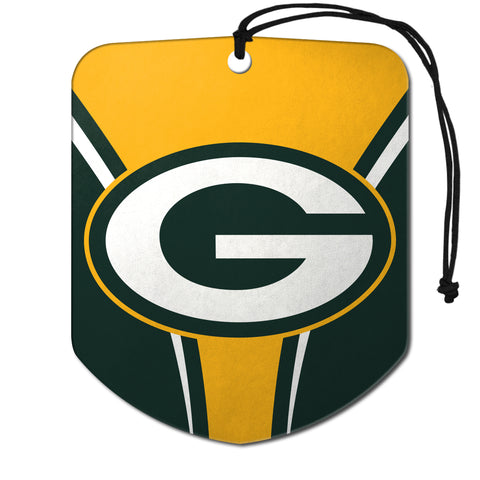 Green Bay Packers s Air Freshener Shield Design 2 Pack