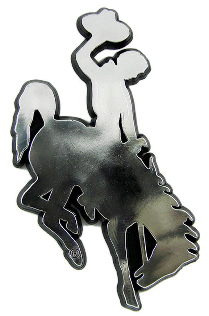 Wyoming Cowboys Auto Emblem Silver