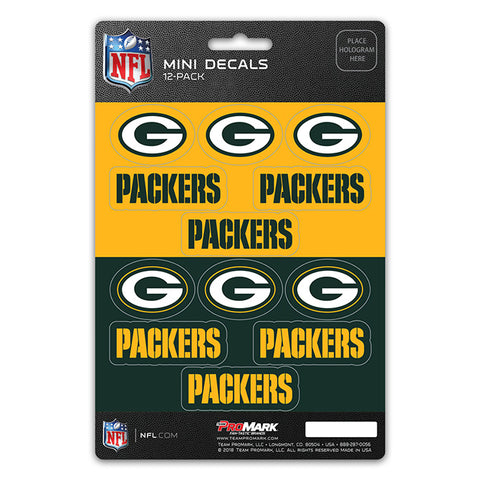 Green Bay Packers s Decal Set Mini 12 Pack