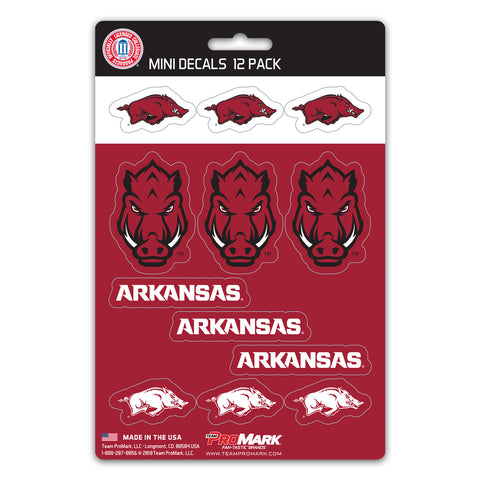Arkansas Razorbacks Decal Set Mini 12 Pack Special Order