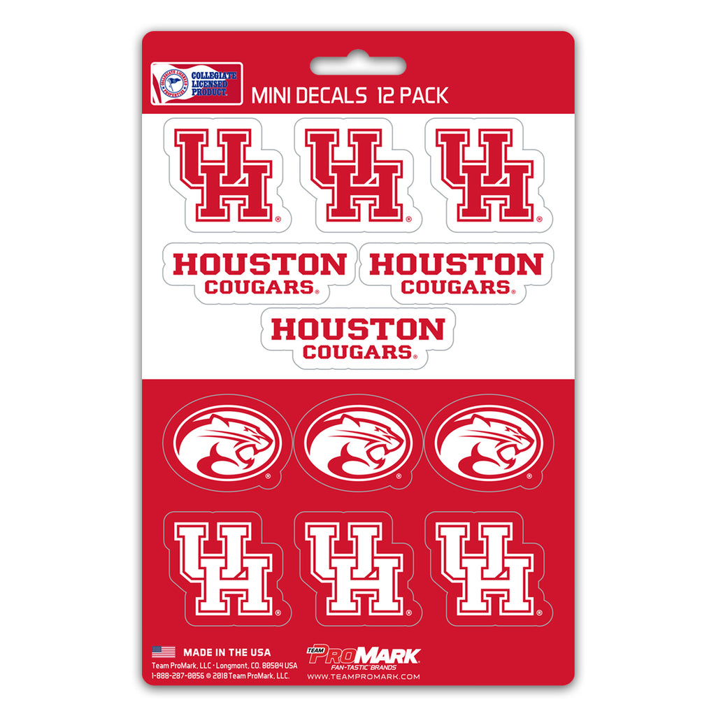 Houston Cougars Decal Set Mini 12 Pack Special Order