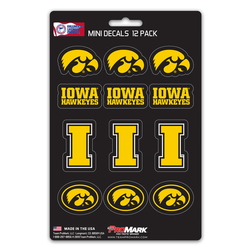 Iowa Hawkeyes Decal Set Mini 12 Pack