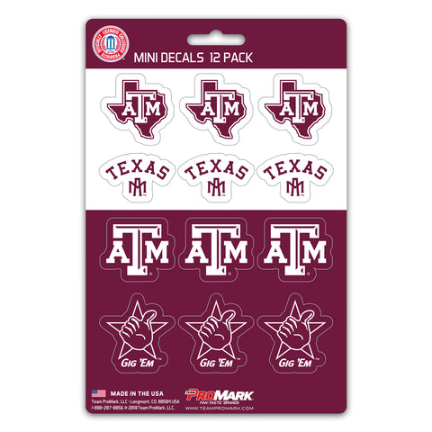 Texas A&M Aggies Decal Set Mini 12 Pack Special Order