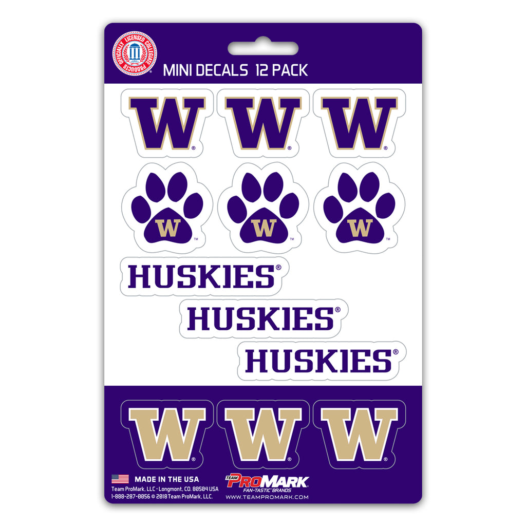 Washington Huskies Decal Set Mini 12 Pack Special Order