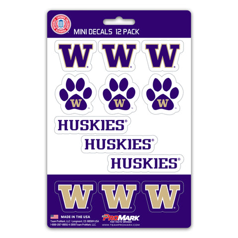 Washington Huskies Decal Set Mini 12 Pack Special Order