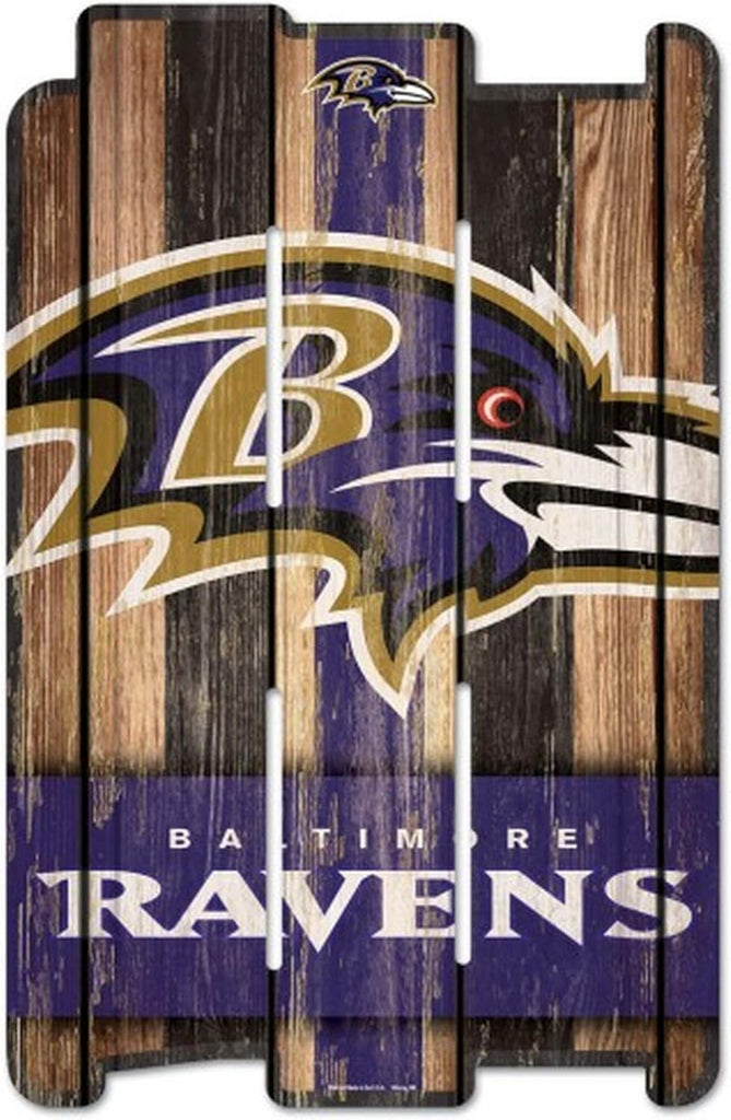 Baltimore Ravens Sign 11x17 Wood Fence Style
