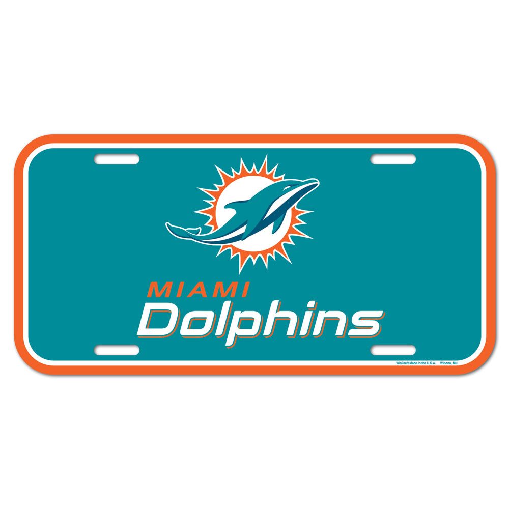 Miami Dolphins License Plate Plastic