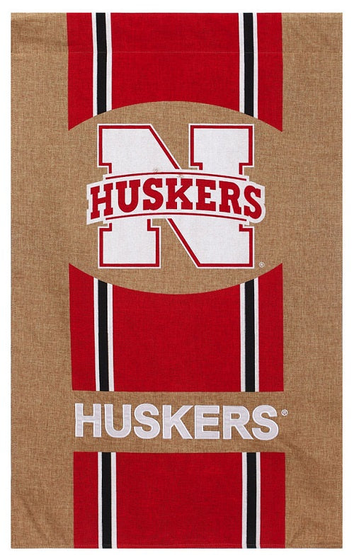 Nebraska Cornhuskers Flag 29x43 Burlap House Style CO