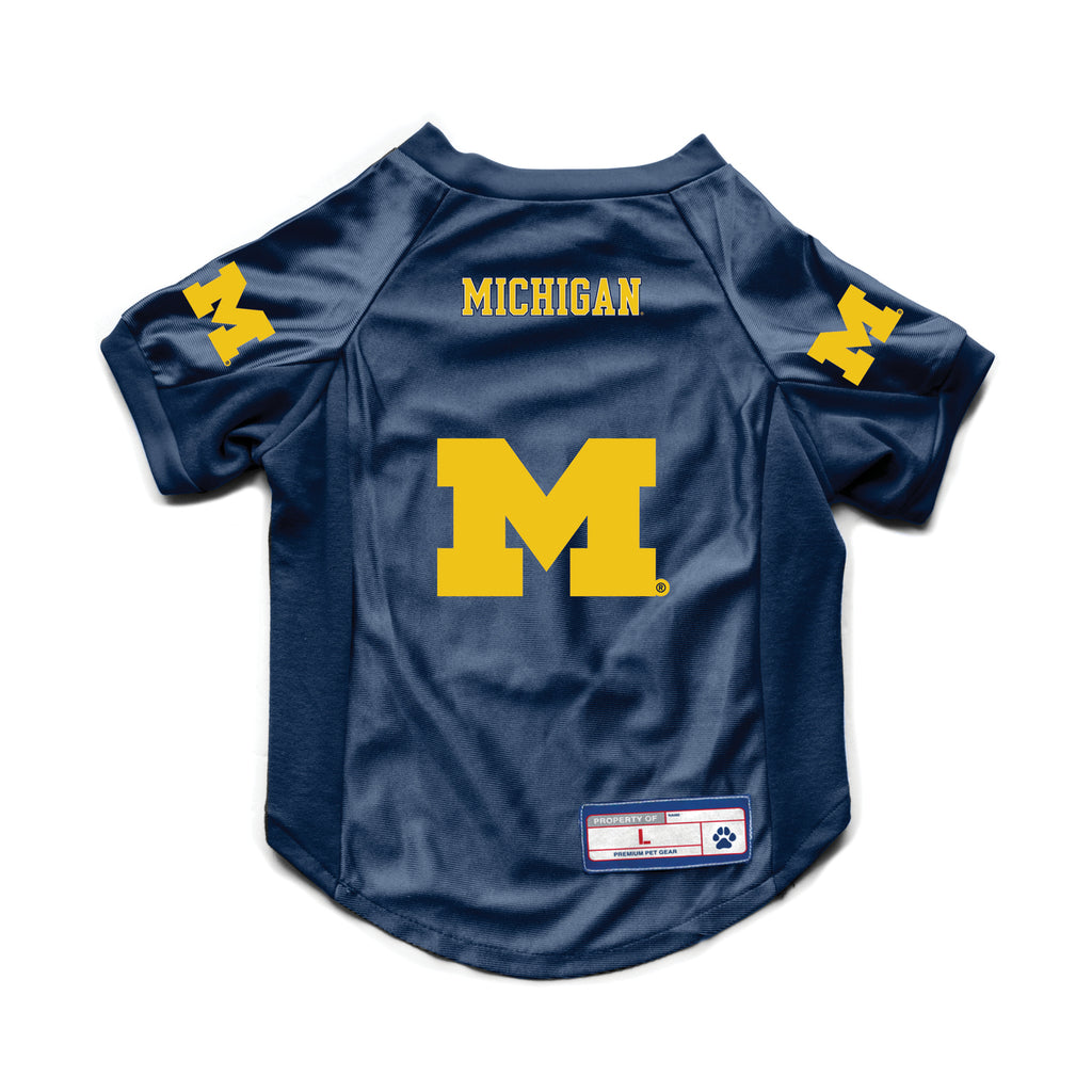 Michigan Wolverines Pet Jersey Stretch Size