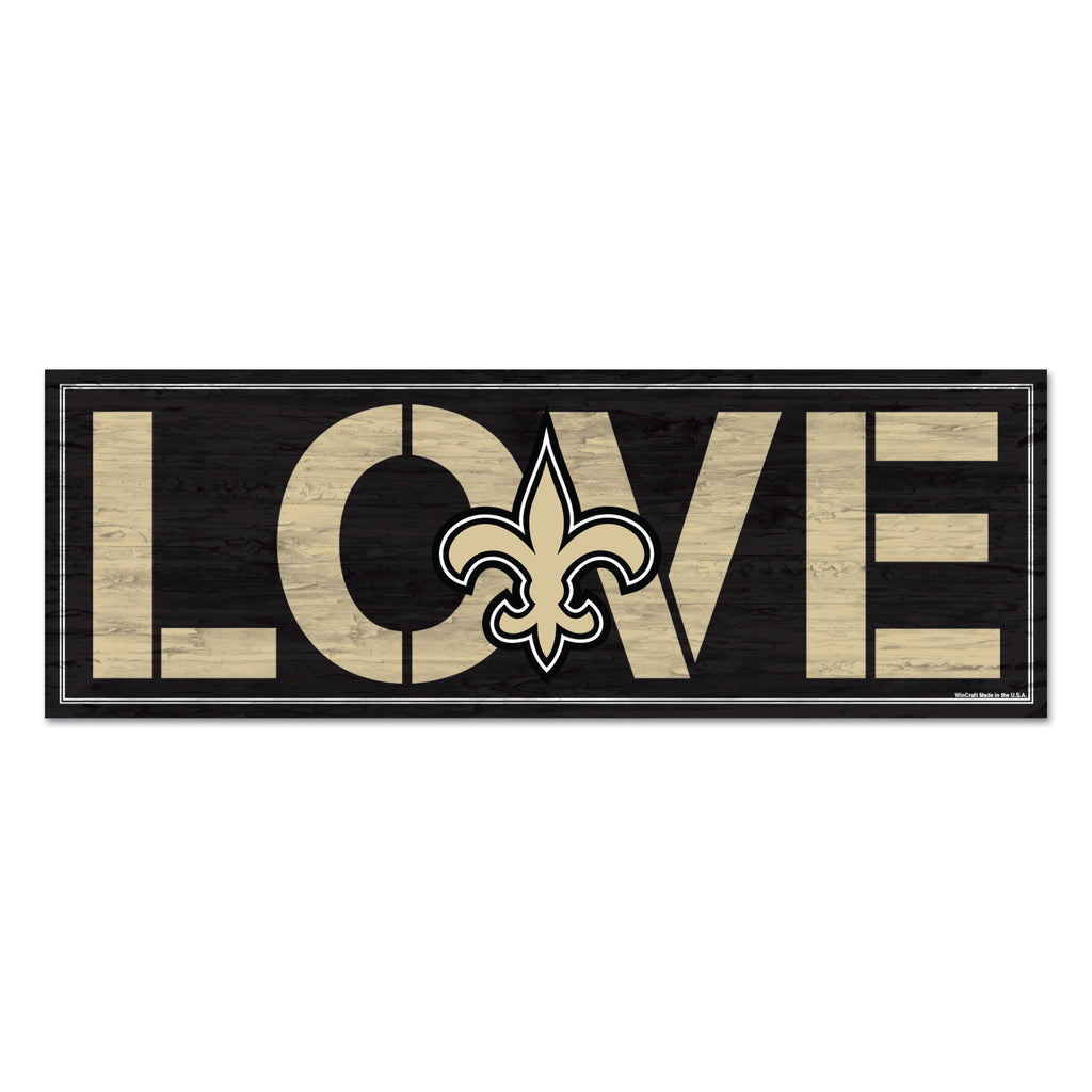 New Orleans Saints Sign 8x23 Wood Love