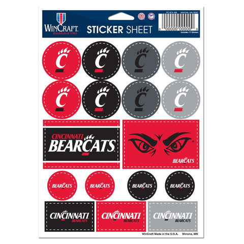 Cincinnati Bearcats Decal Sheet 5x7 Vinyl Special Order