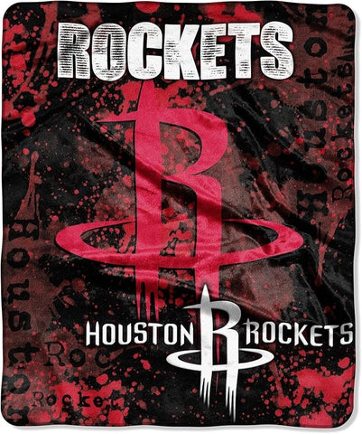 Houston Rockets Blanket 50x60 Raschel Drop Down Design