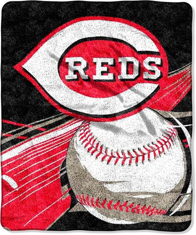 Cincinnati Reds Blanket 50x60 Sherpa Big Stick Design