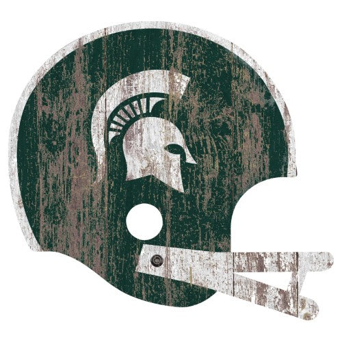Michigan State Spartans Sign Wood Large Helmet Style