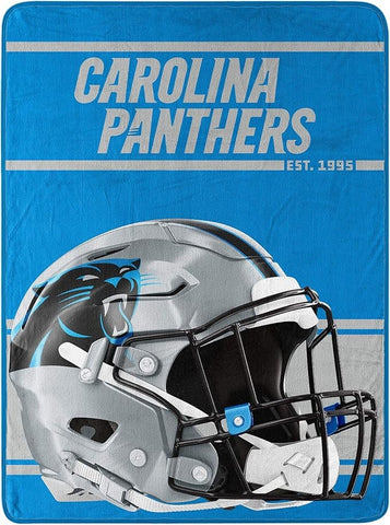 Carolina Panthers Blanket 46x60 Micro Raschel Run Design Rolled