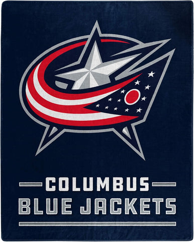 Columbus Blue Jackets Blanket 50x60 Raschel Interference Design