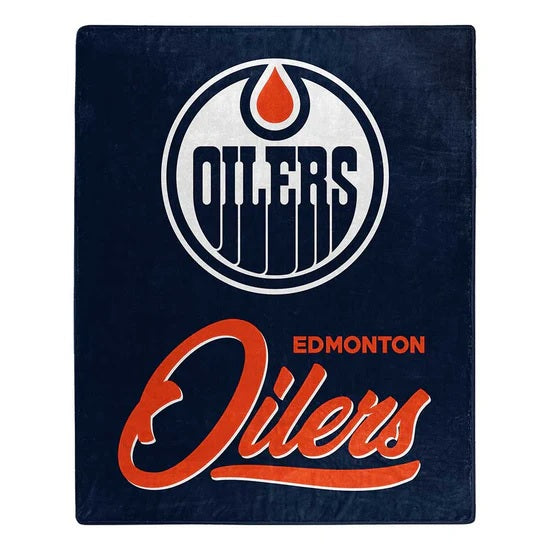 Edmonton Oilers Blanket 50x60 Raschel Signature Design