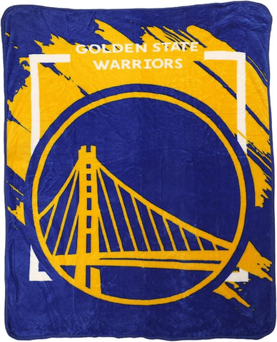 Golden State Warriors Blanket 46x60 Micro Raschel Dimensional Design Rolled
